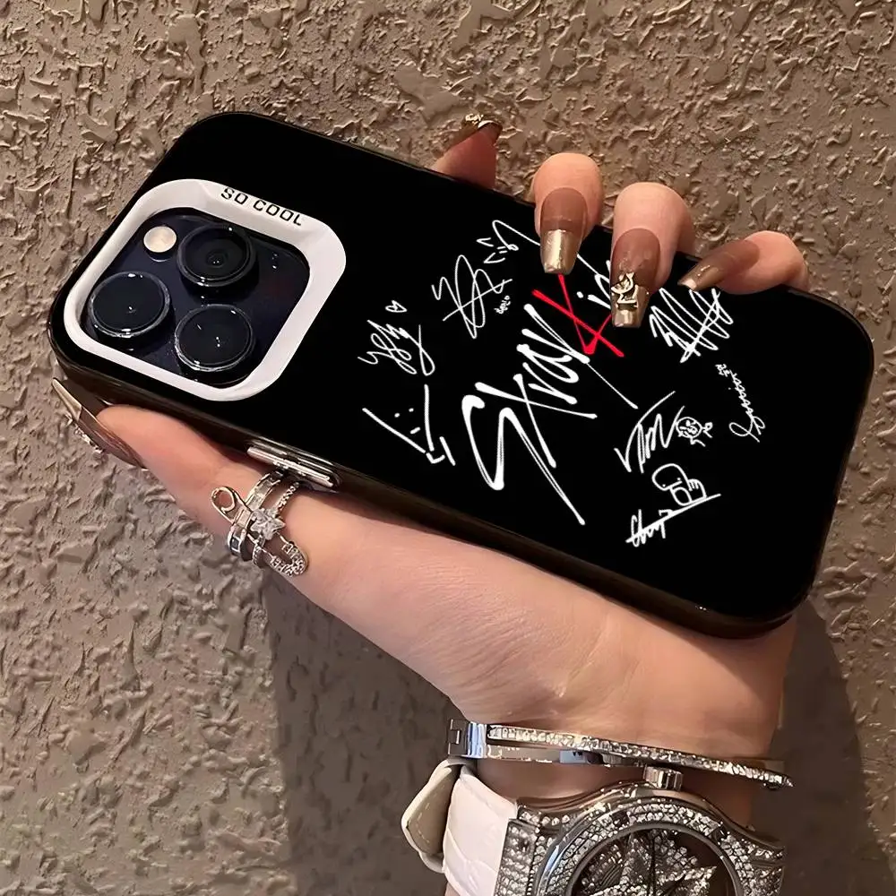 Kpop S-Stray K-Kids für iPhone 17 16 15 14 13 12 11 Pro Max Plus Bunte Stoßfeste Rückseitige Handyhülle