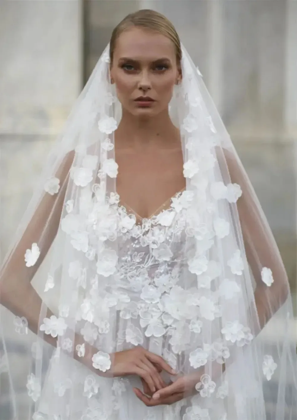 3D Blumen Hochzeitsschleier Brautschleier 1T Eleganter Brautschleier mit Kamm individuell gestaltet