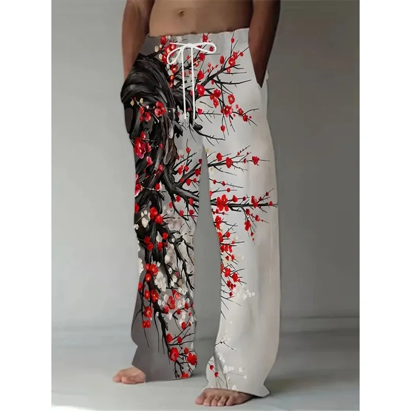 

Мужские авангардные повседневные свободные прямые брюки в уличном стиле с 3D-принтом для осенней и зимней одежды, изготовленные из Comfo