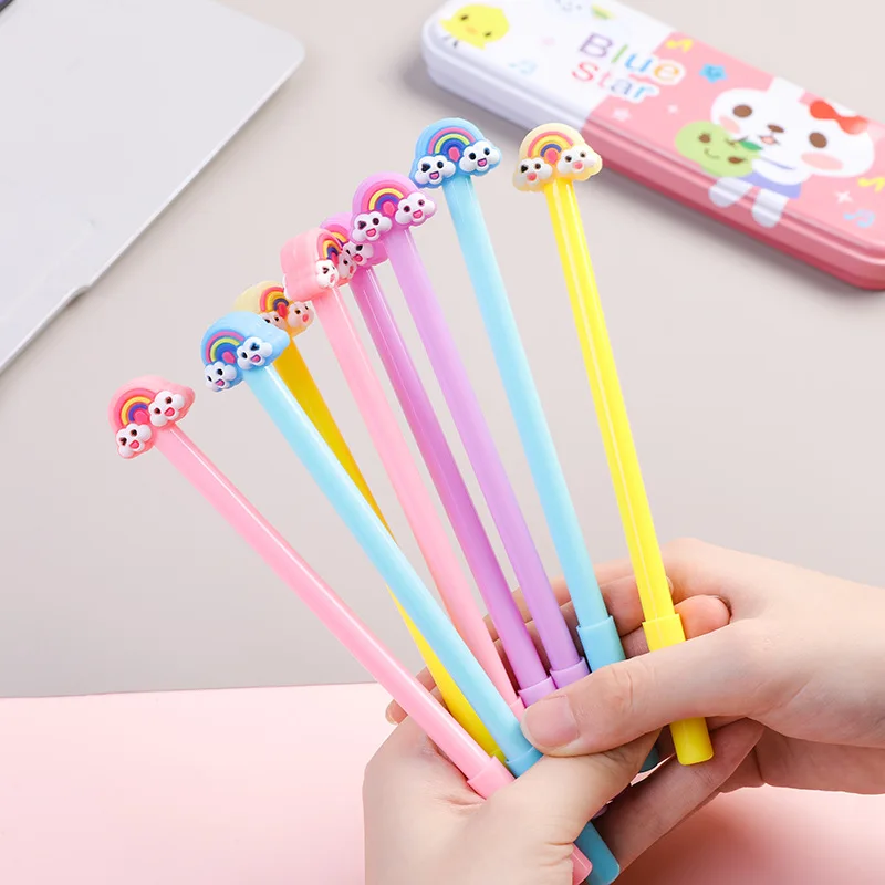 36 Pcs Wholesale Rainbow Cloud Rabbit Pen Gel Student Cartoon Cloud Styling Pen Office Stationery Supplies Signing School