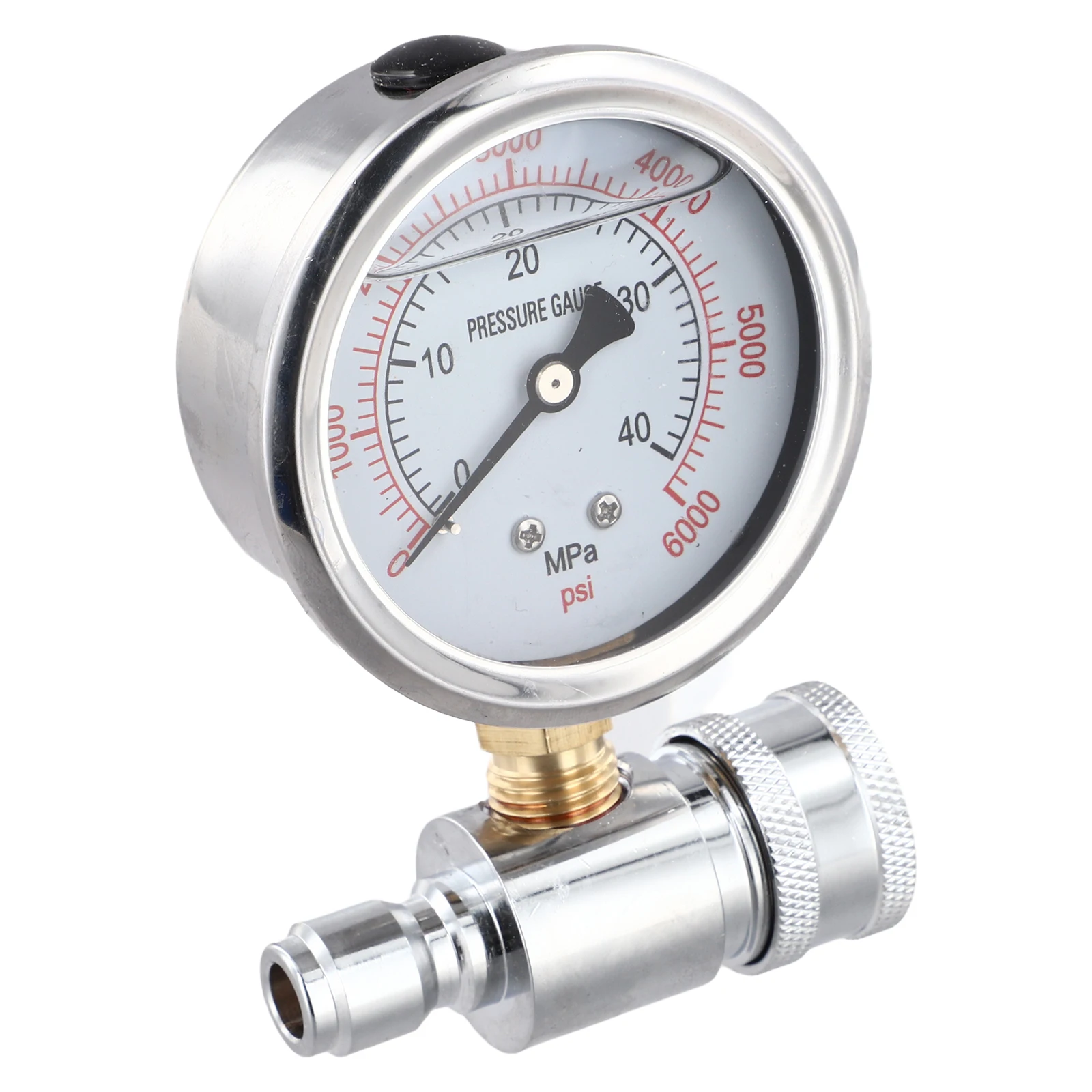 /5000PSI /Pressure /Gauge 3/8 Inch Quick Connect Shockproof Stainless Steel For High Pressure Washer Parts And Cleaning Equipmen
