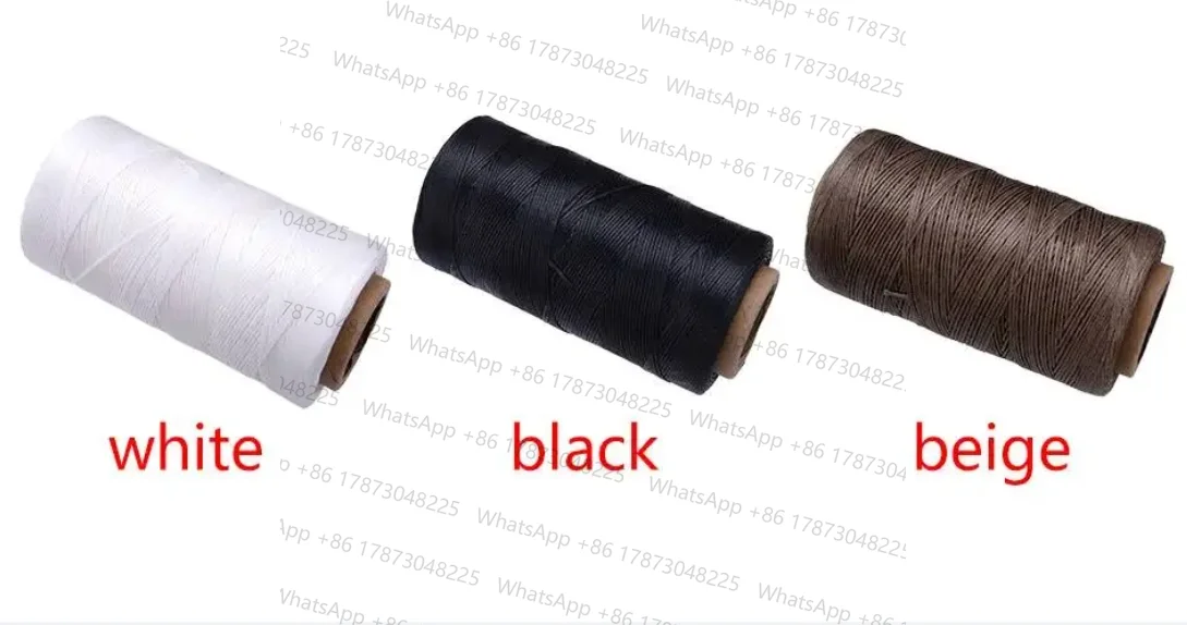 260m 150D Leather Sewing Thread Waxed Wax Cord String Polyester Black/White/Beige for Hand Stitching Craft Heavy Duty