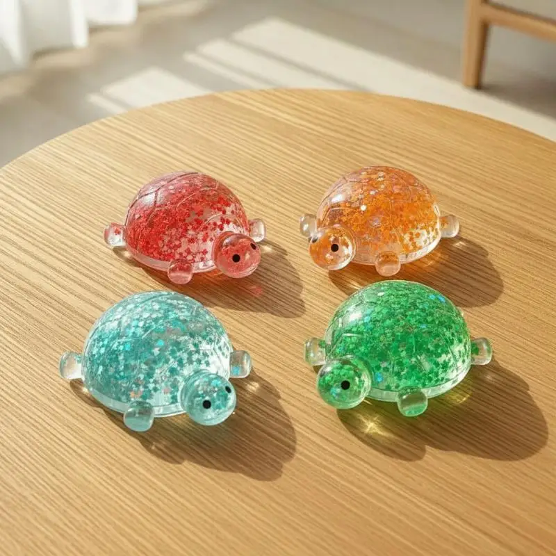 Glitter Turtle Fidget Squeeze Toy Anti Stress Animal Vent Sensory Toy 1Pcs for Kids Adults Home Office Stress Relief Gift