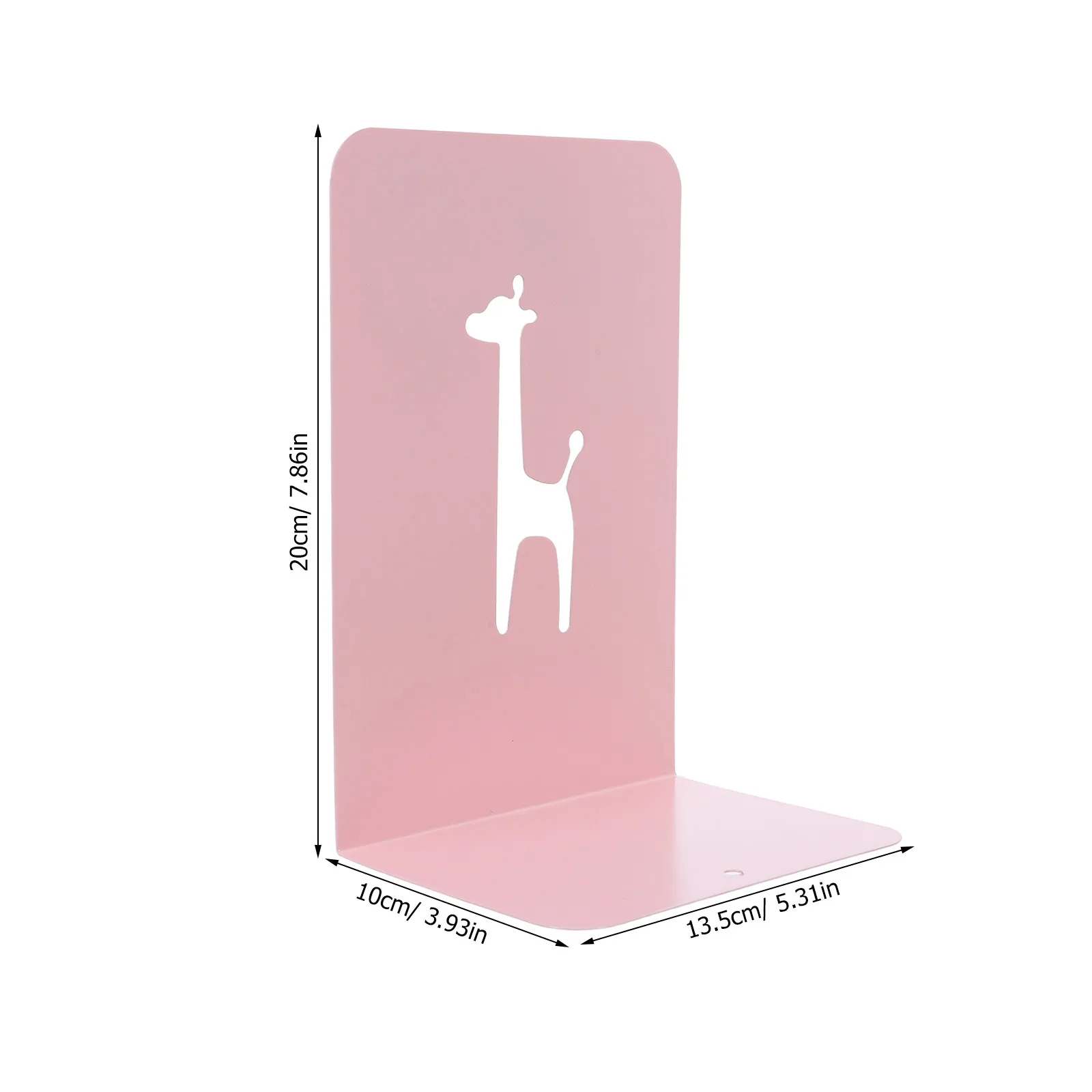 2Pcs Metal Animal Bookends Giraffe Decorative Book Organizer for Office Nursery Desk Modern Book Support Stoppers for