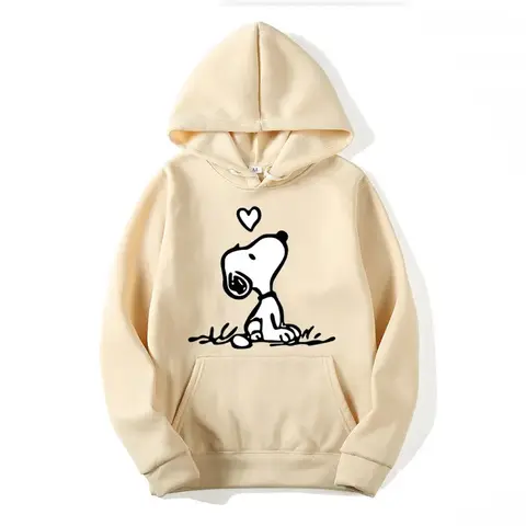 Amerikanska tecknade serier Snoopy Hoodie Dam Herr Pullover Toppar Vår Höst Herr 2024 Nya Casual Par Sweatshirt Kläder 12 best sales Snoopy Zara - №1