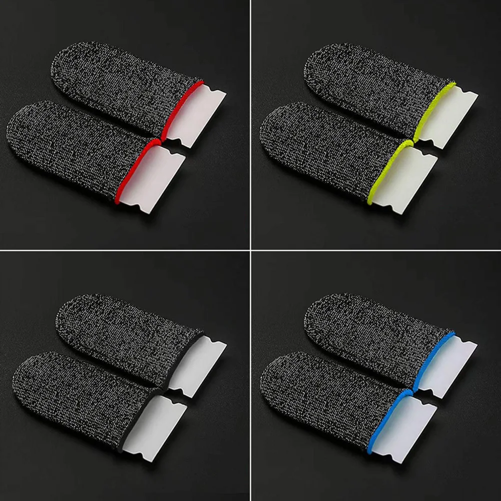 1 Pair Breathable Mobile Game Sleeve For Pubg Touch Screen Finger Gaming Thumb Gloves Super Thin Gaming Finger Sleeves