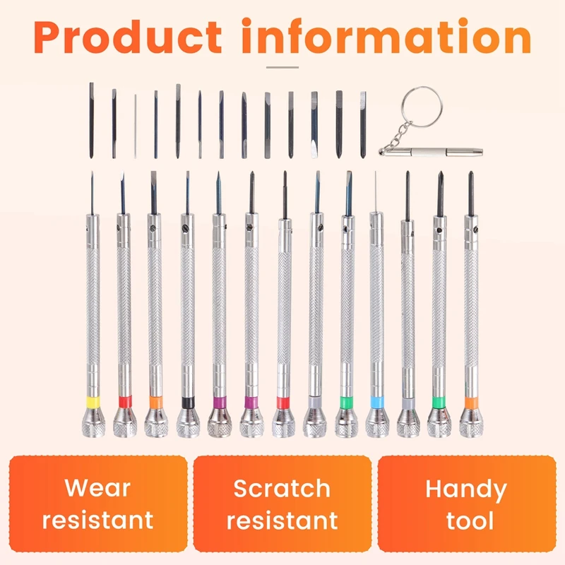 13 ชิ้น Mini Precision นาฬิกาไขควง Jeweler นาฬิกาไขควงชุด 0.6-2.0 มม. 13 Extra เปลี่ยนใบมีด