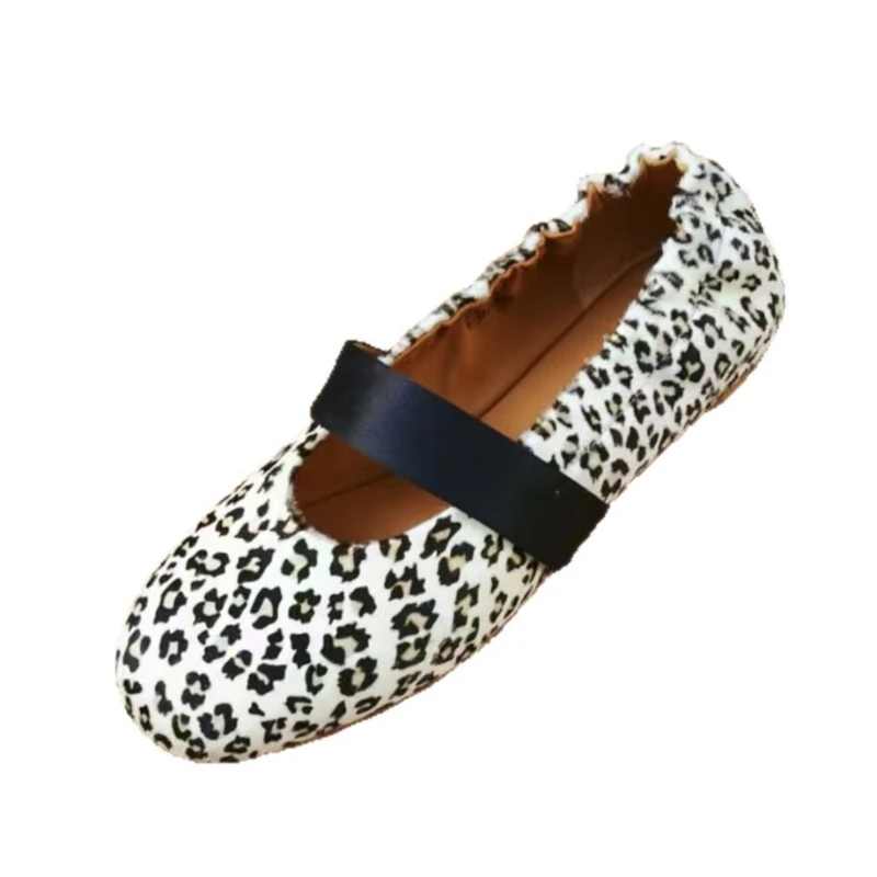 Ballerine di design di lusso Donna Moda Leopardo Peluche Design Caldo Mary Jane Scarpe da donna Elegante abito da festa Décolleté con tacco basso