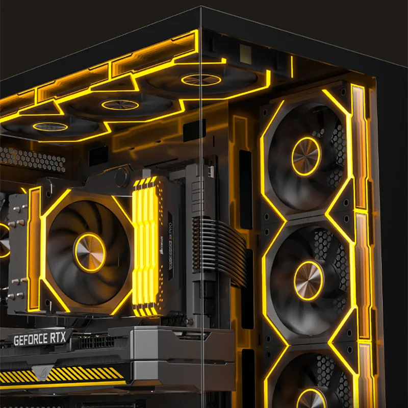 ICE Whale WX-1 Wire-Splicing PC-behuizing Koelventilator ARGB Spiegelcyclus Lichteffect 800-2000 RPM PWM Waterkoeling 360 mm koelventilator