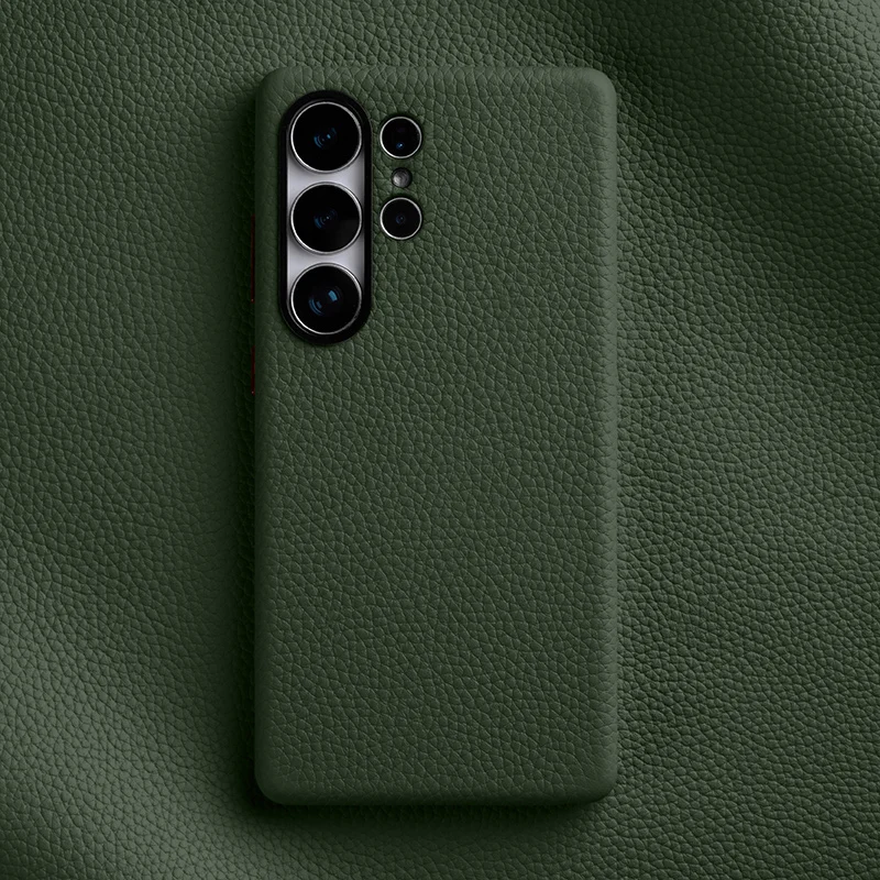 

Melkco Genuine Leather Magnetic Case for Samsung Galaxy S25 Ultra S25 Plus Real Leather Metal Buttons Camera Protection Cover