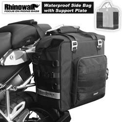 Rhinowalk-bolsa lateral para motocicleta de liberación rápida, bolsa de almacenamiento de cubo 3D, impermeable, 25L-32L, expandible, 1 unidad