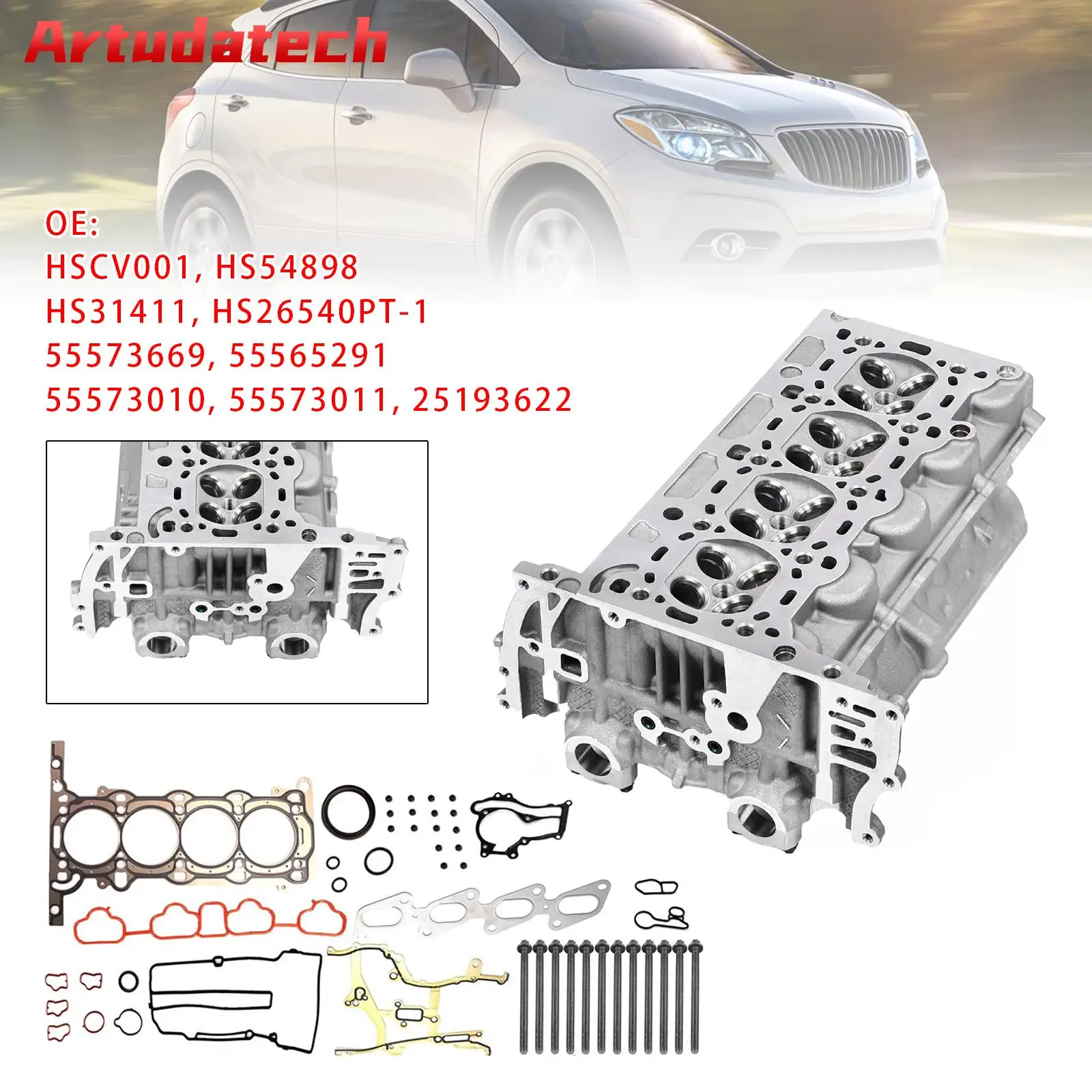 

Головка блока цилиндров Artudatech с комплектом прокладок для Chevrolet Trax Sonic Cruze Buick 1.4L 2011-2016 2012 2013 2014 2015, автомобильные аксессуары