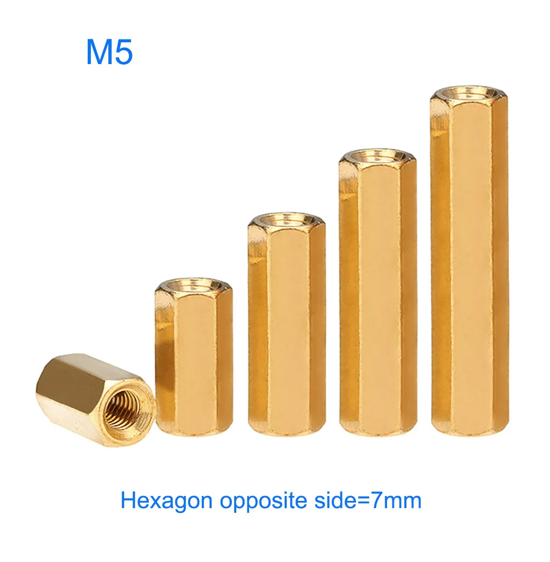 

1Pcs M5 Side 7mm Brass Hex Female To Female Standoff Spacer Column Hexagon Hand Knob Nuts PCB Motherboard DIY Model Parts