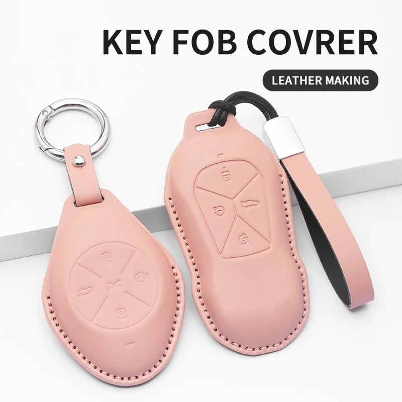 

Car Key Pack for Xiaopeng Xpeng P5 P7 G3 G6 G9 G3i 2021 2022 2023 Leather Car Keys Fob Shell Holder Keychain Case Accessories