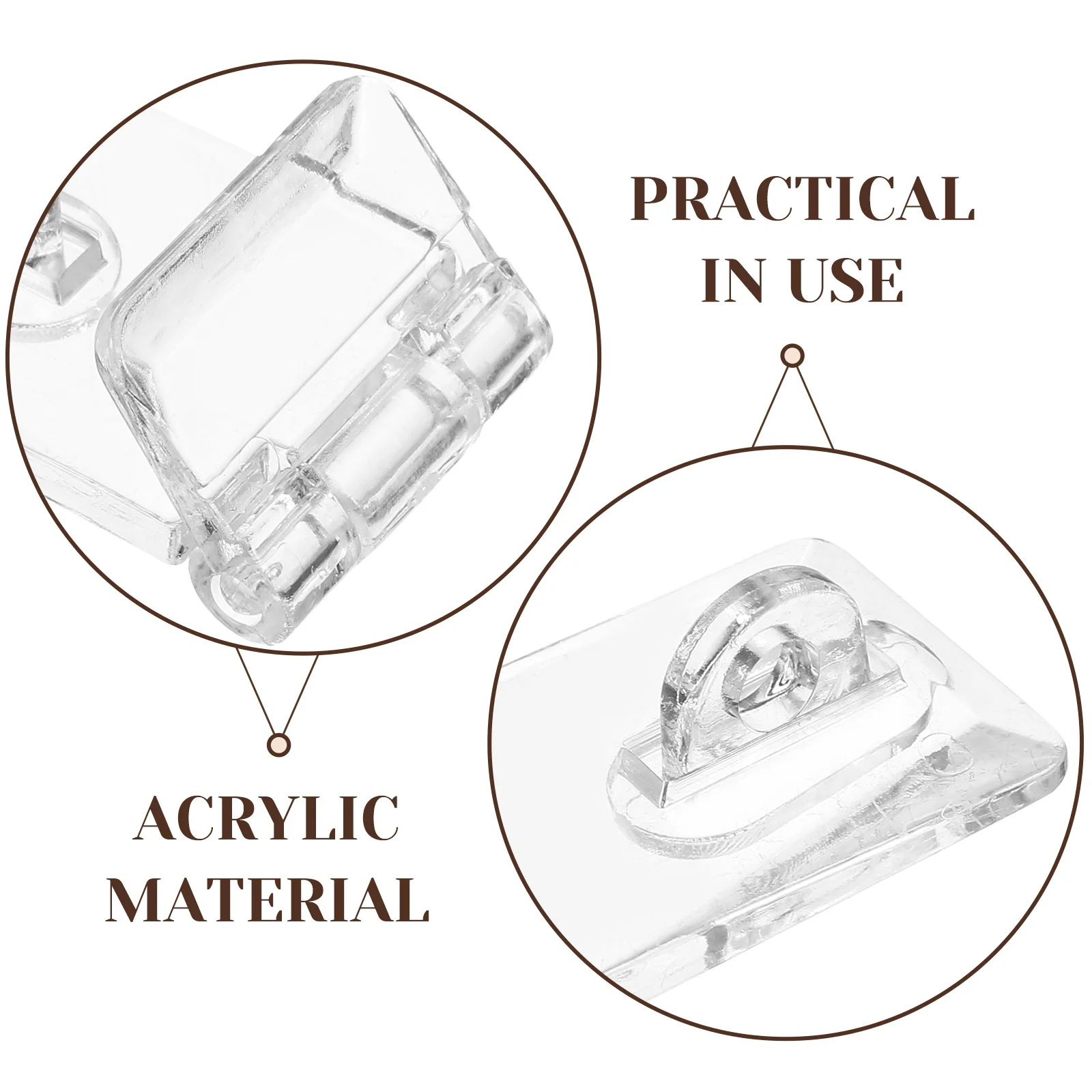 

12 set Acrylic Bag Lock Buckle Hinge Latch Mini Clear Hasp Jewelry Boxes Transparent Lock Plastic Latches Easy Install Craft