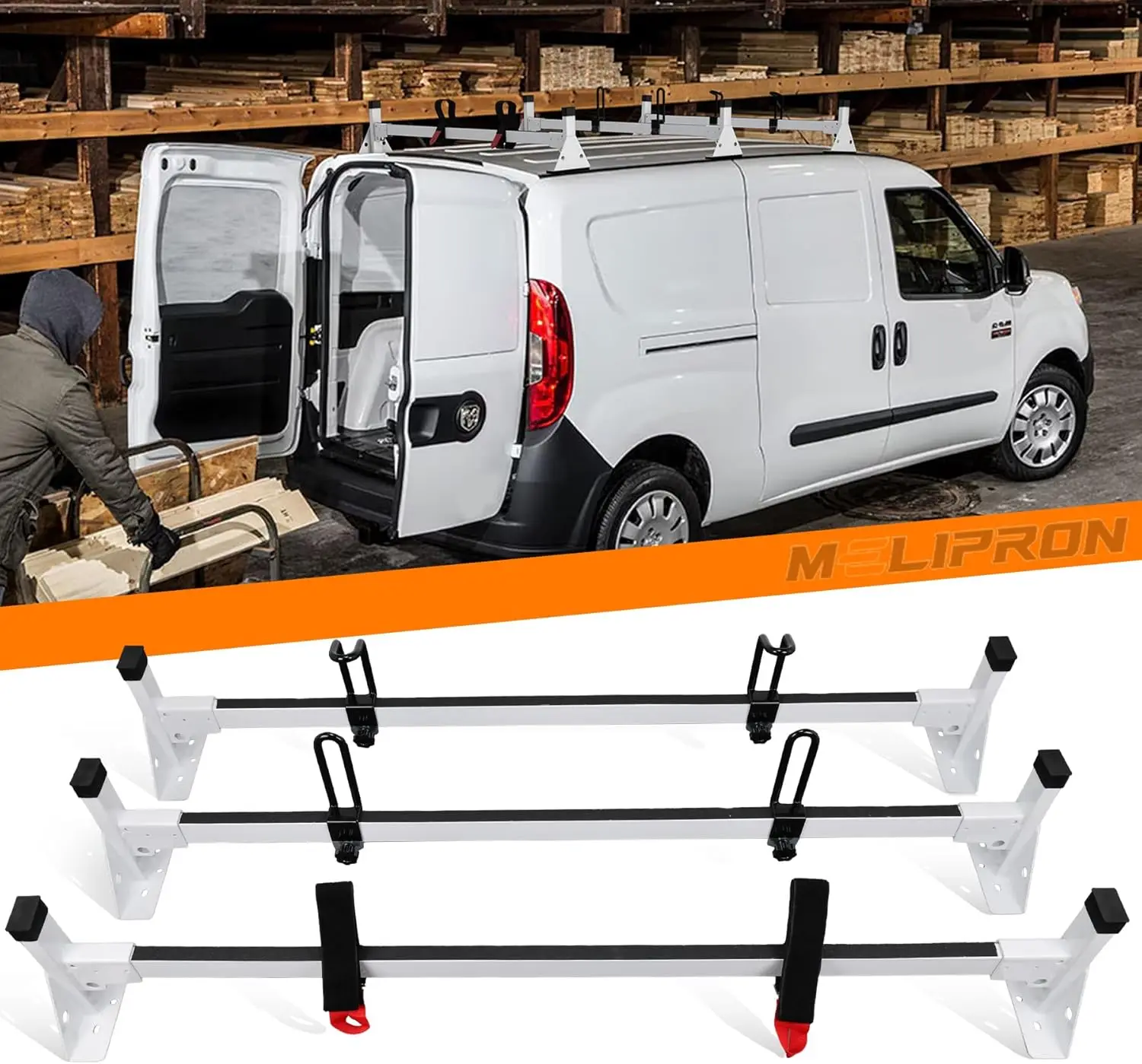 

Van Roof Rack Fits for RAM ProMaster City 2015-2024,Steel Ladder Rack for Cargo Van with Anti-Rust White Coating,800lbs Capacity