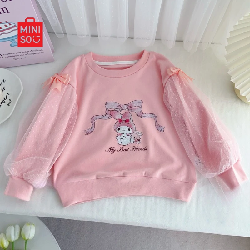 

2025 Girls Fall Hoodie, Bow Detail Casual Top for Toddlers & Kids Outdoor Wear