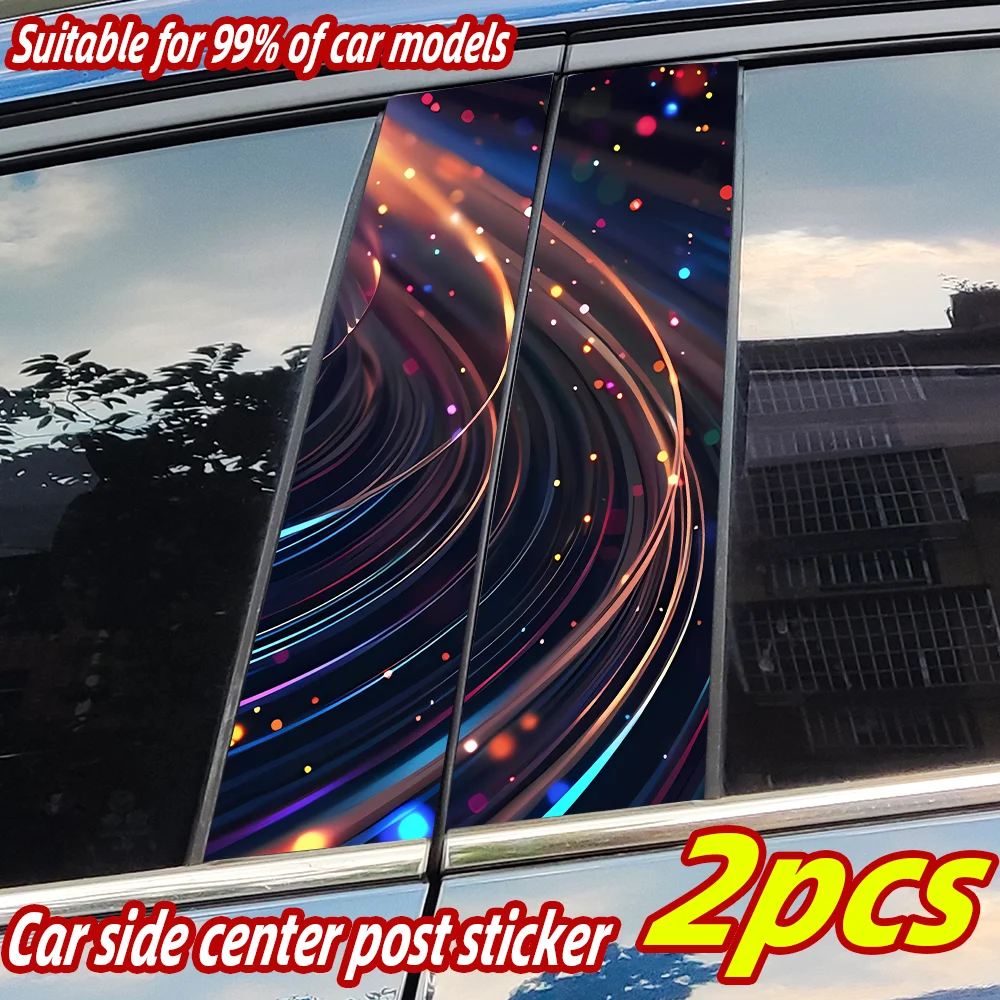 

Light Effect Car Stickers Auto B Pillar Waterproof Decoration Cover Scratches Sunscreen Car Door Pillar Vinyl Decals Accessories