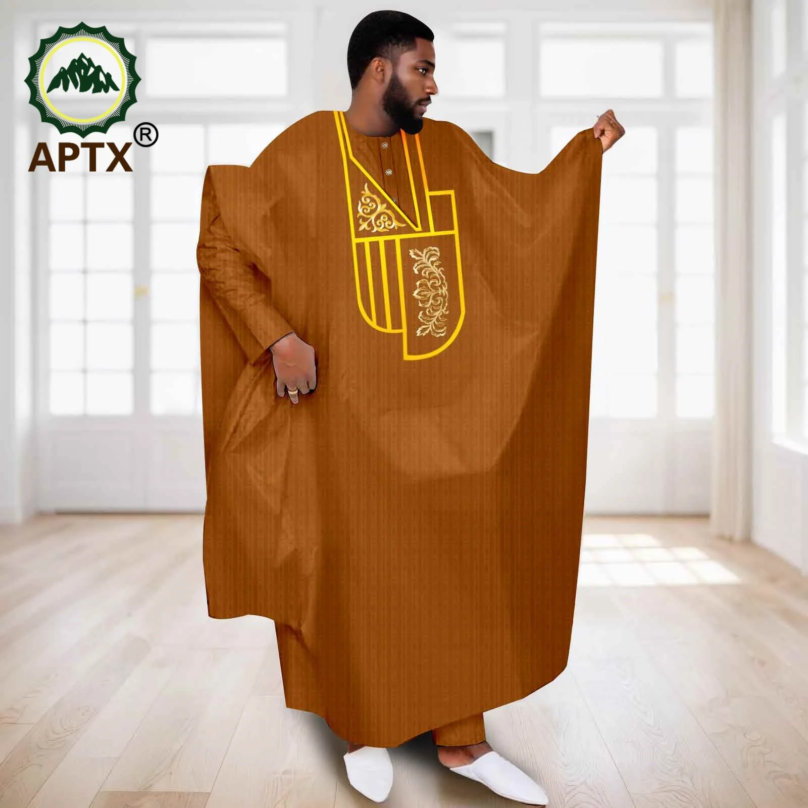 APTX African Clothes for Men Muslim Robe White Tradition Wedding Party Suit Shirt Pants 3 Pcs Set Dashiki Agbada Ramada 2516047