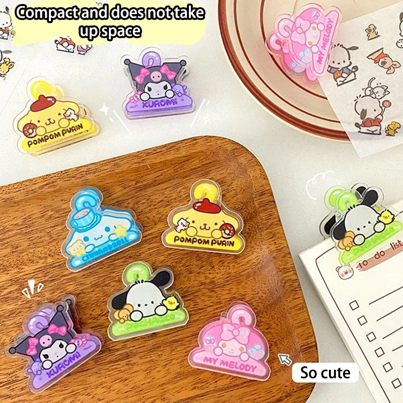 Schattige Sanrio Hanger Vorm Pochacco Snack Afdichting Clip Notitiehouder Acryl Pp Clip Hand Grootboek Clip Multifunctioneel Klem Speelgoed Cadeau