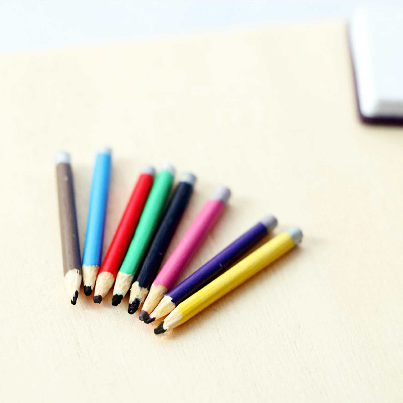 

8Pcs Mini Colored Pencil Miniature Decorative Props Creative Education Accessories Micro Scene Layout Mini House Photography