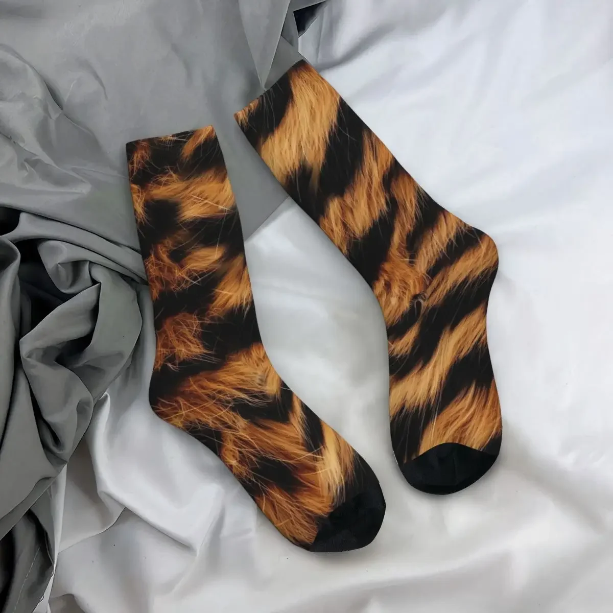 

All Seasons Crew Stockings Animal Skin Tiger Design Socks Fashion Long Socks for Men Women Valentine's Day Gifts