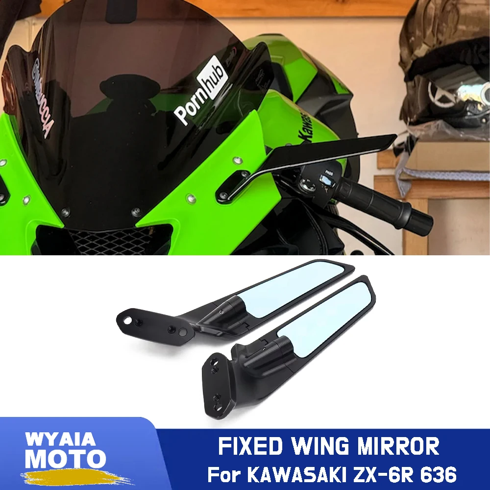 ZX6R Motorcycle Rear View Side Mirror For Kawasaki Ninja 636 ZX-6R ABS/KRT 2019-2024 ZX-4R ZX-4RR KRT 2024 Fixed Wing Mirrors