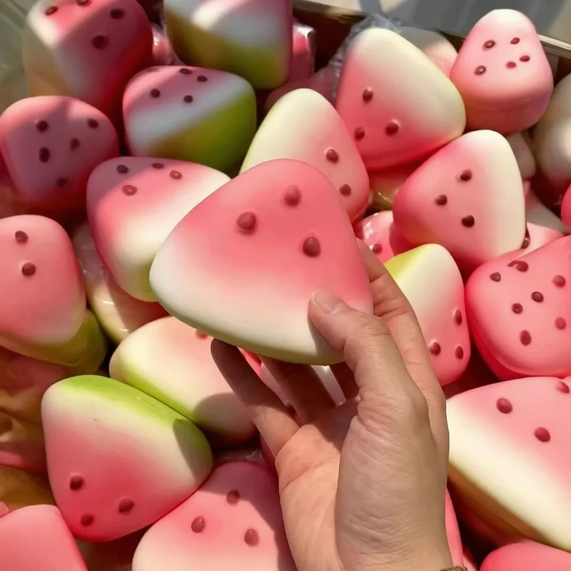 10pcs Squishy Watermelon Fidget Toy Anti-stress Slow Rising Fruit Pinch Squeeze Stress Reliever Funny Pressure Reducer Prop