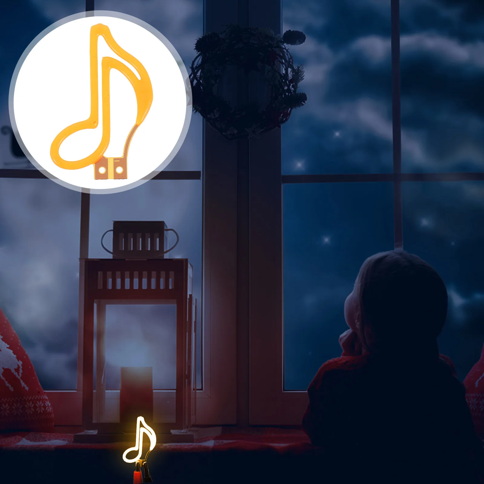 

Music Note LED Filament Lamp Cartoon Design Low Voltage Safe Night Light for Bedroom Living Room Party Decor Warm