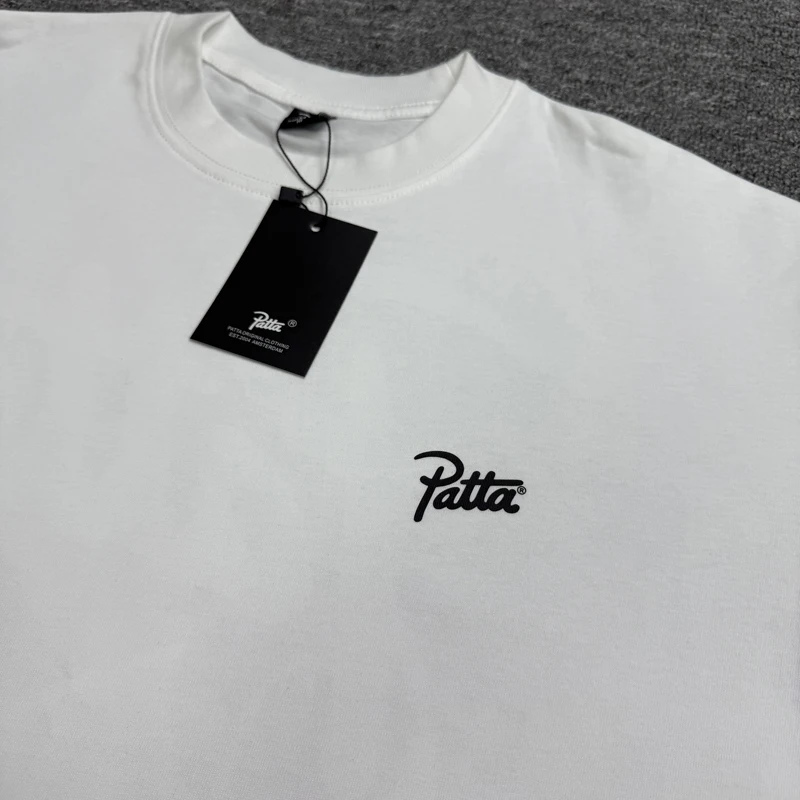 Summer Men's T-shirts Patta Short Sleeve Ladies' Motorcycle Anime Print Fashion Streetwear White Cotton PATTA Tee Top