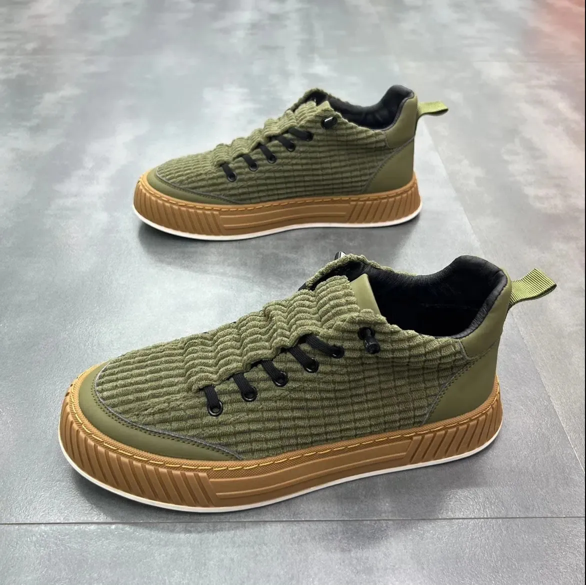 2024 New Fashion Platform Sneakers for Men Casual  High-top Shoes Male  Flat Non-slip Sport Running Shoes Man Spring Sneakers