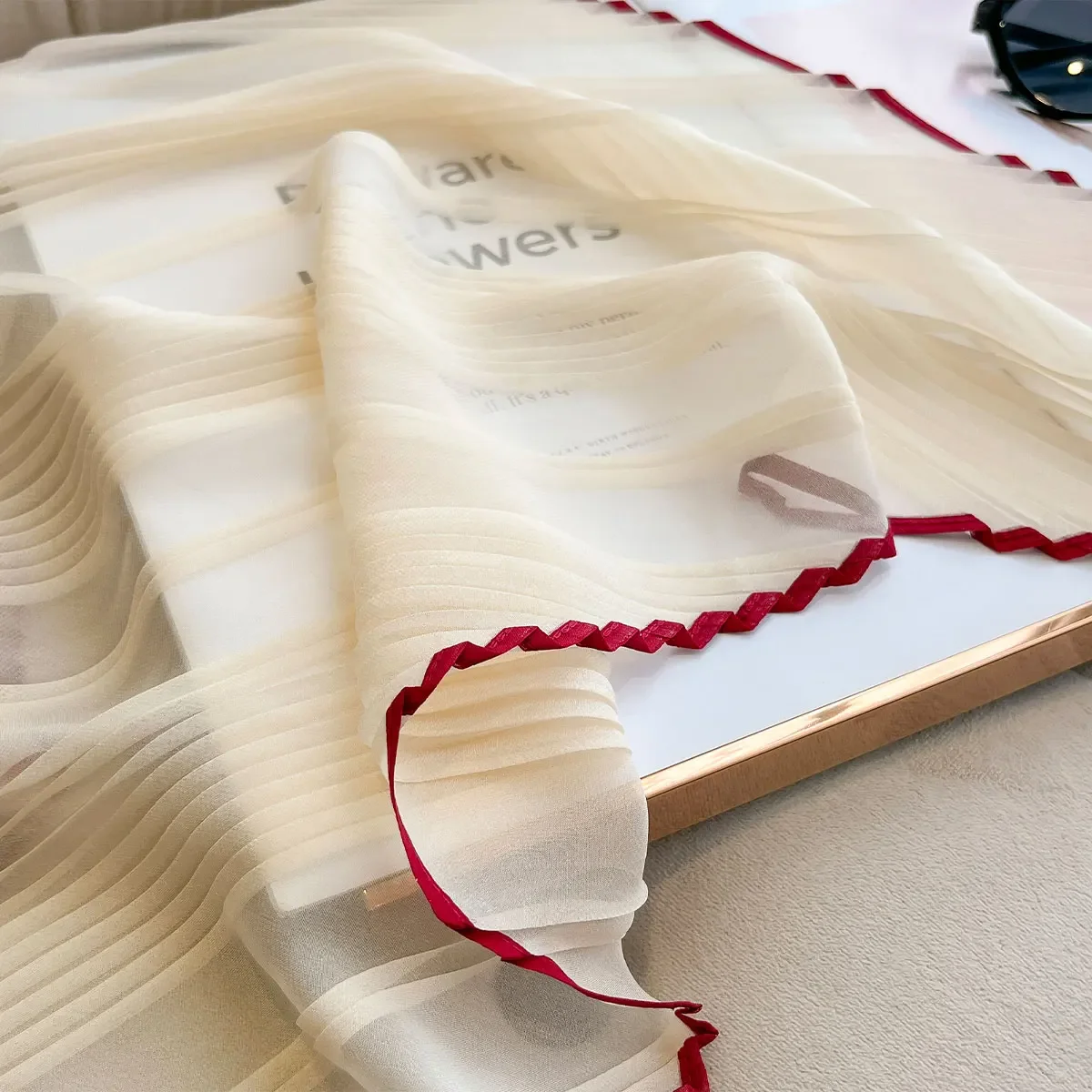 Women Pleated Satin Solid Scarf Headscarf Neckerchief Square Shawl Hair Tie Band HandKerchief Satin Foulard Scarves Decorative