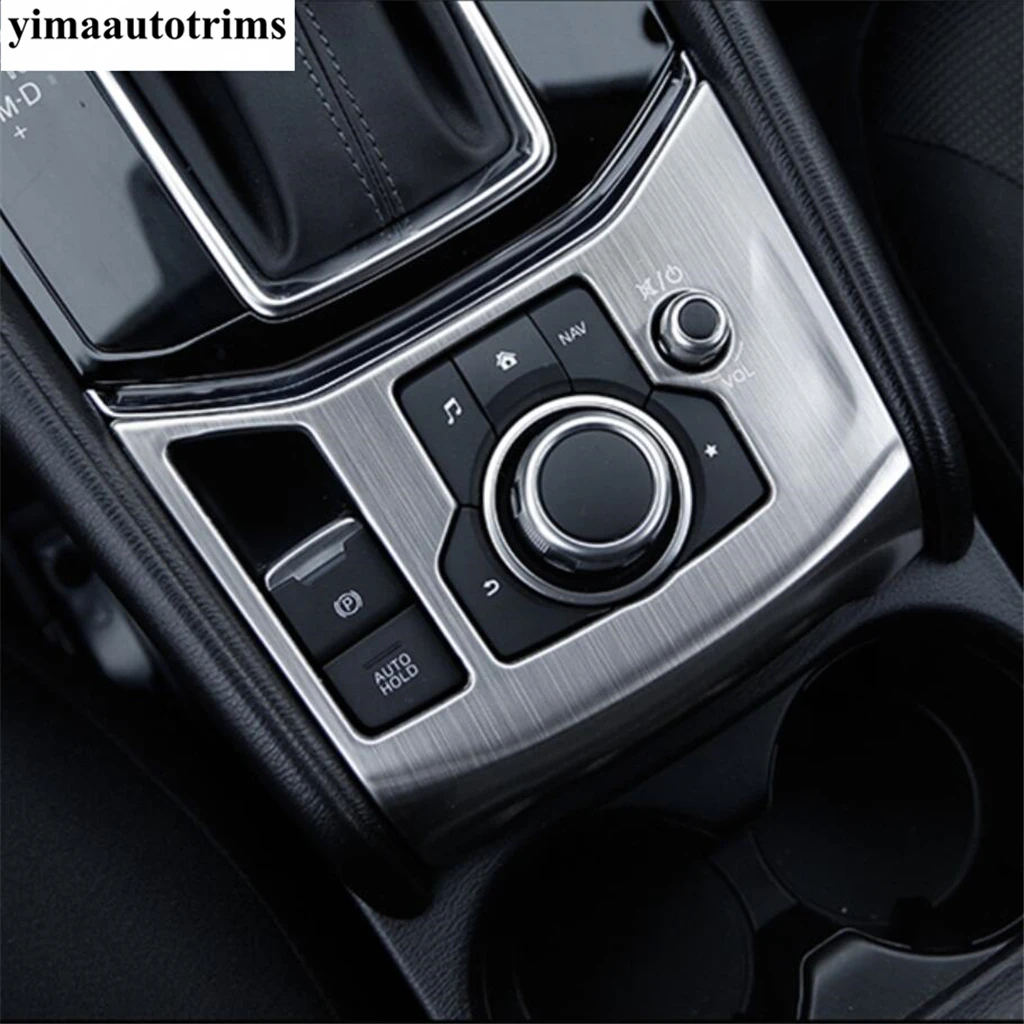 

For Mazda CX-5 CX5 2017 - 2024 Center Console Shift Gear Panel Cover Trim Silver / Black Interior Stainless Steel Accessories