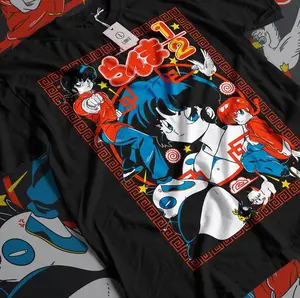 Ranma Saotome Anime T-Shirt, Genma Panda Manga Shirt, Cute Anime T 