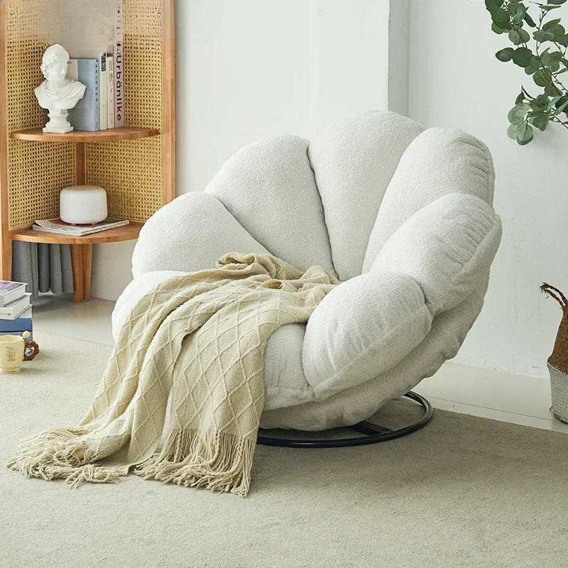 

Petal Swivel Chair Lazy Sofa Simple Balcony Cream Wind Flower Chair Living Room Balcony Internet Celebrity Fun Sofa Chair