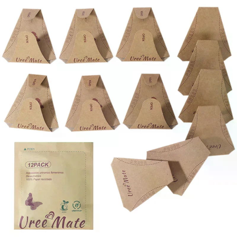 12Pcs Disposable Paper Urinal Toilet Women Urination Device Funnel Outside Pee Cup Waterproof Urinary