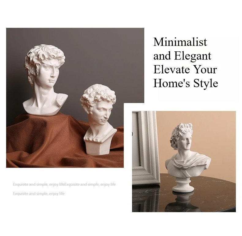 تمثال صغير من Nordic David - منحوتة فنية من الراتنج لسطح المكتب وتصفيف رف الكتب ودعامة الصور وقطعة ديكور منزلي بسيطة