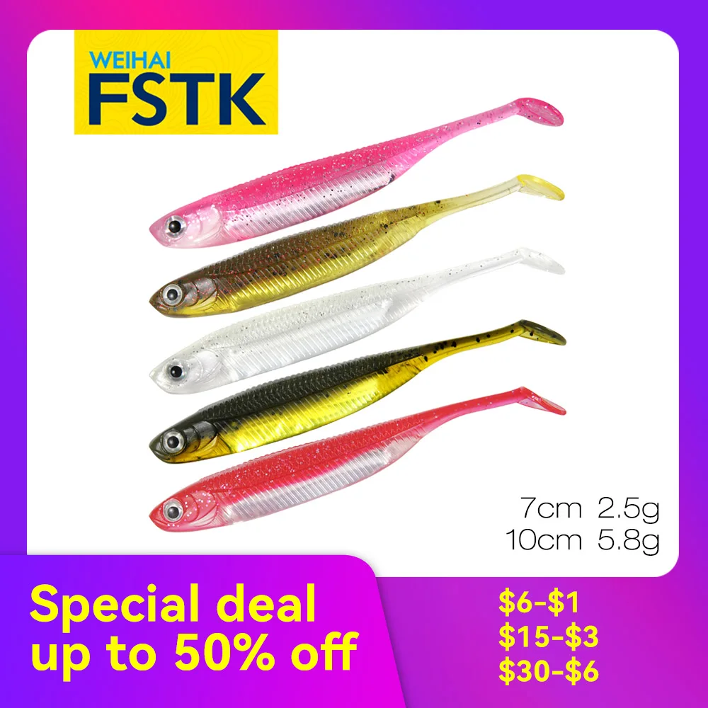 【Special Deal】FSTK Artificial Baits Fishing Bait Paddle Tail Soft Plastic Lure Silicone Pesca Swimbait For Bass Fishing