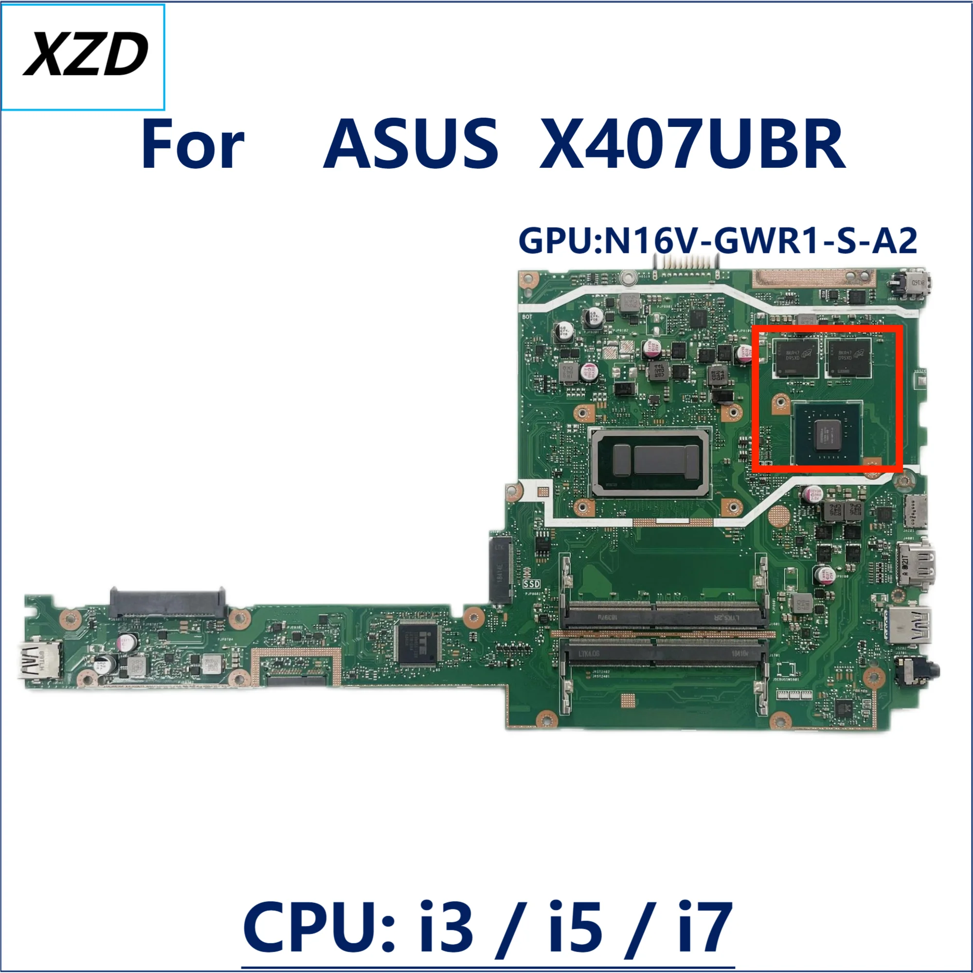 

X407UBR Main board For ASUS X407UAR X407UBR X407UA A407 Laptop Motherboard CPU i3 i5 i7 GPU-2G 100% TEST OK