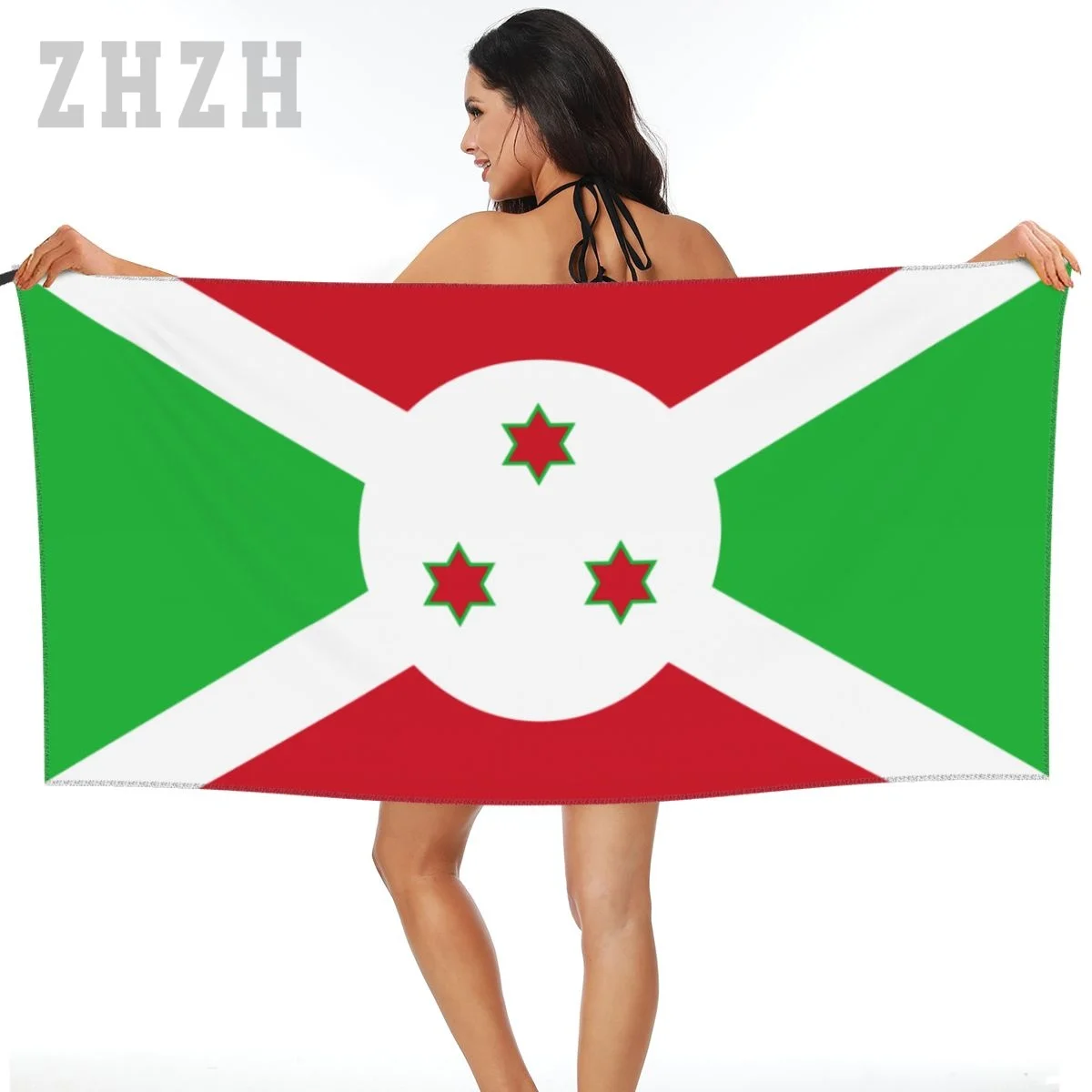 

More Design Burundi Flag Emblem Bath Towel Quick dry Microfiber Absorbing Soft Water Breathable Beach Swimming Bathroom