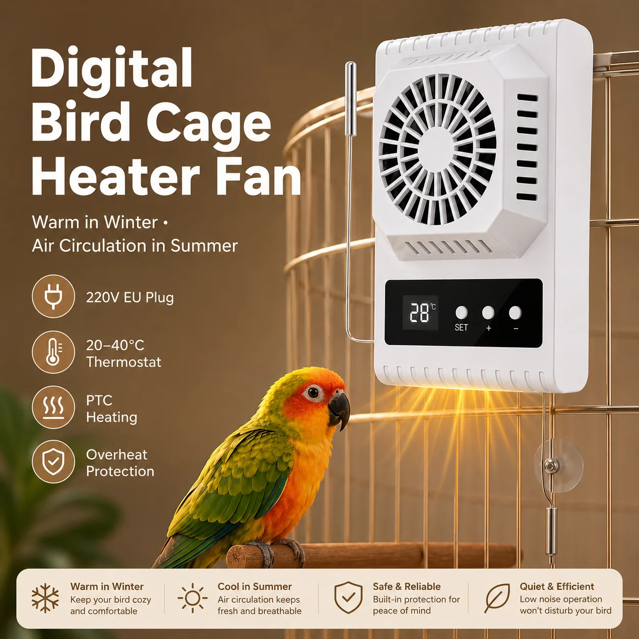 220V EU-Stecker Vogelkäfig PTC – Bird Cage Parrot Bewertung und Preis