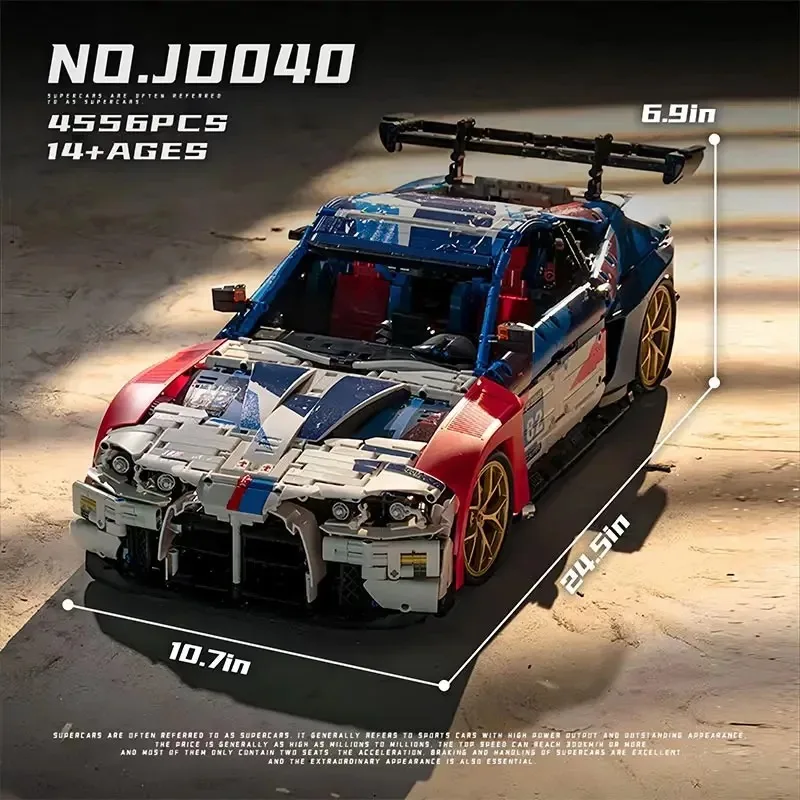4556 قطعة MOC التقنية M4 Supercar اللبنات مجموعة 1:8 الكلاسيكية سيارة رياضية نموذج الطوب لتقوم بها بنفسك تجميع اللعب هدية للبالغين والأطفال