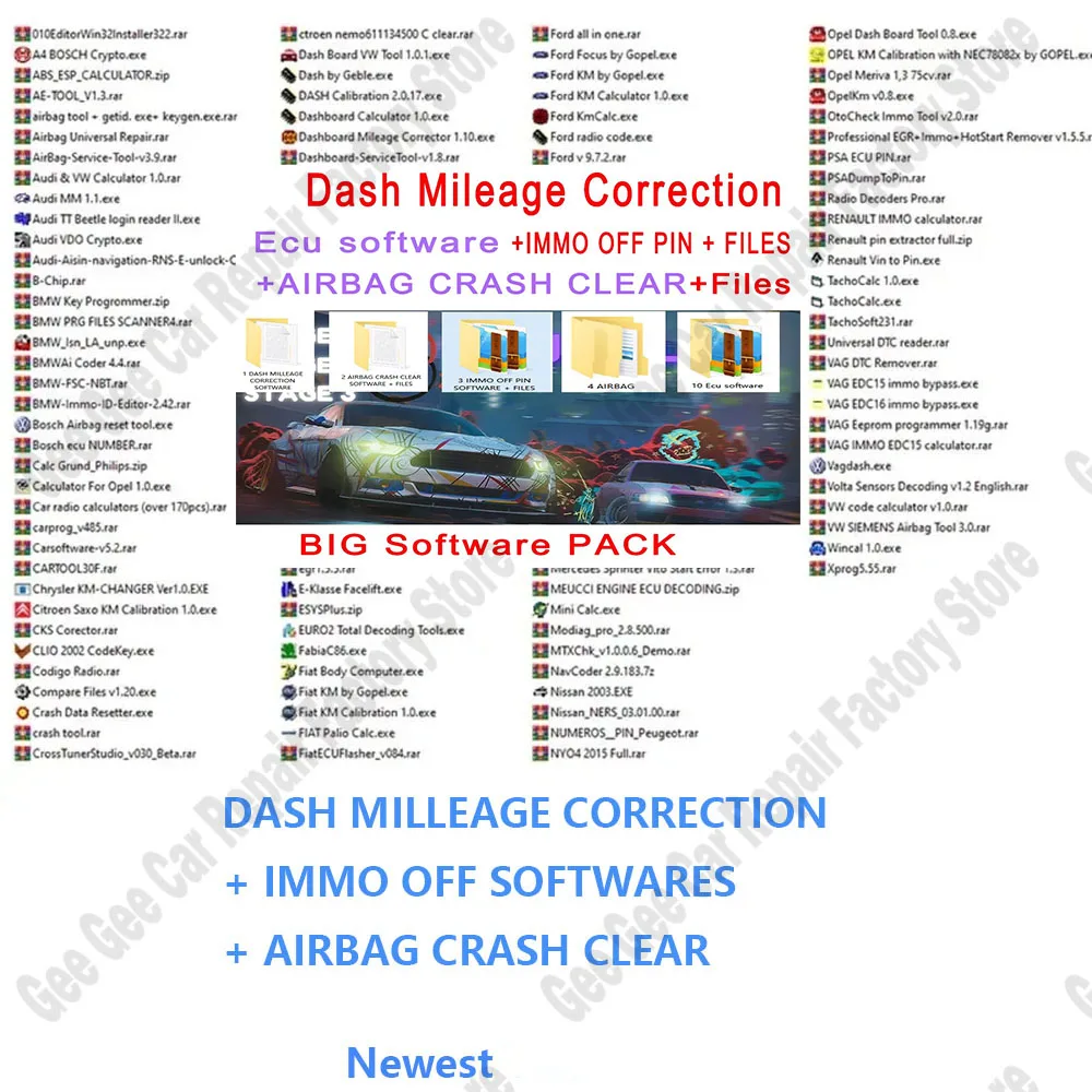 

Car Maintenance Tool 32GB Package DASH MILLEAGE CORRECTION obd2 scanner Software+AIRBAG CRASH CLEAR+IMMO OFF+DASH+IMMO SOFTWARES