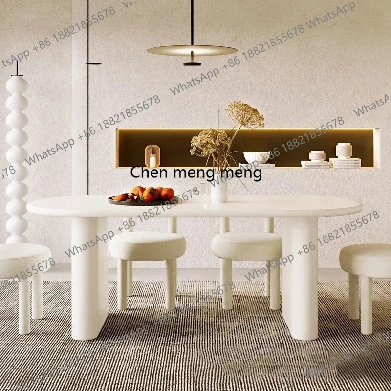 

Simple Art Dining Table Modern Nordic European Luxury Dining Table Oval Living Room Mesa De Comedor Dining Room Furniture