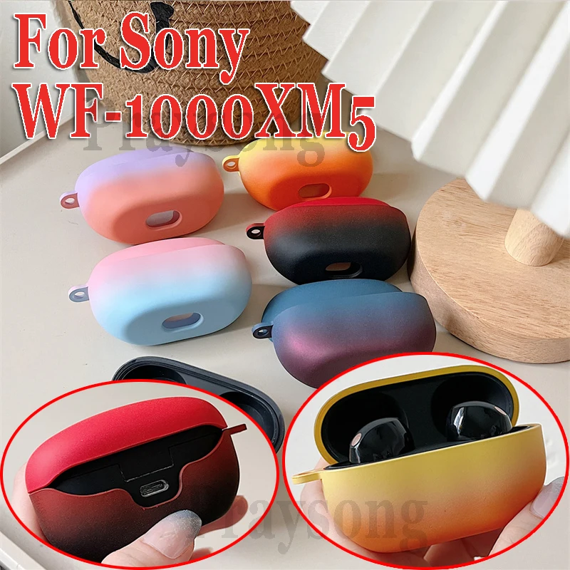 Cool Gradient Hard Case para Sony Earbuds, caixa de carregamento sem fio, capa para WF-1000XM5, 1000XM5