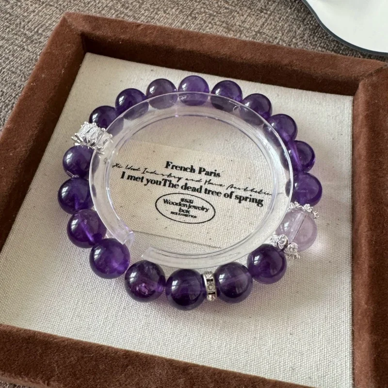 

Natural Amethyst High-End Purple Beaded Bracelet And Sweet Best Friend Women