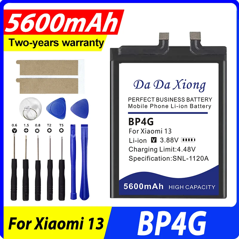 

5600mAh DaDaXiong BP4G New High Quality Battery For New BP4G Phone Battery For Xiaomi 13 Replacement Batteries + Free Tools