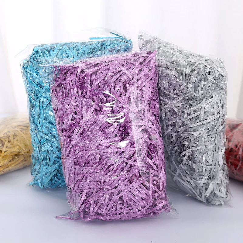 Colorful Shredded Crinkle Lafite Paper Raffia Filler DIY Wedding Party Gift Box Candy Material Packaging Filler