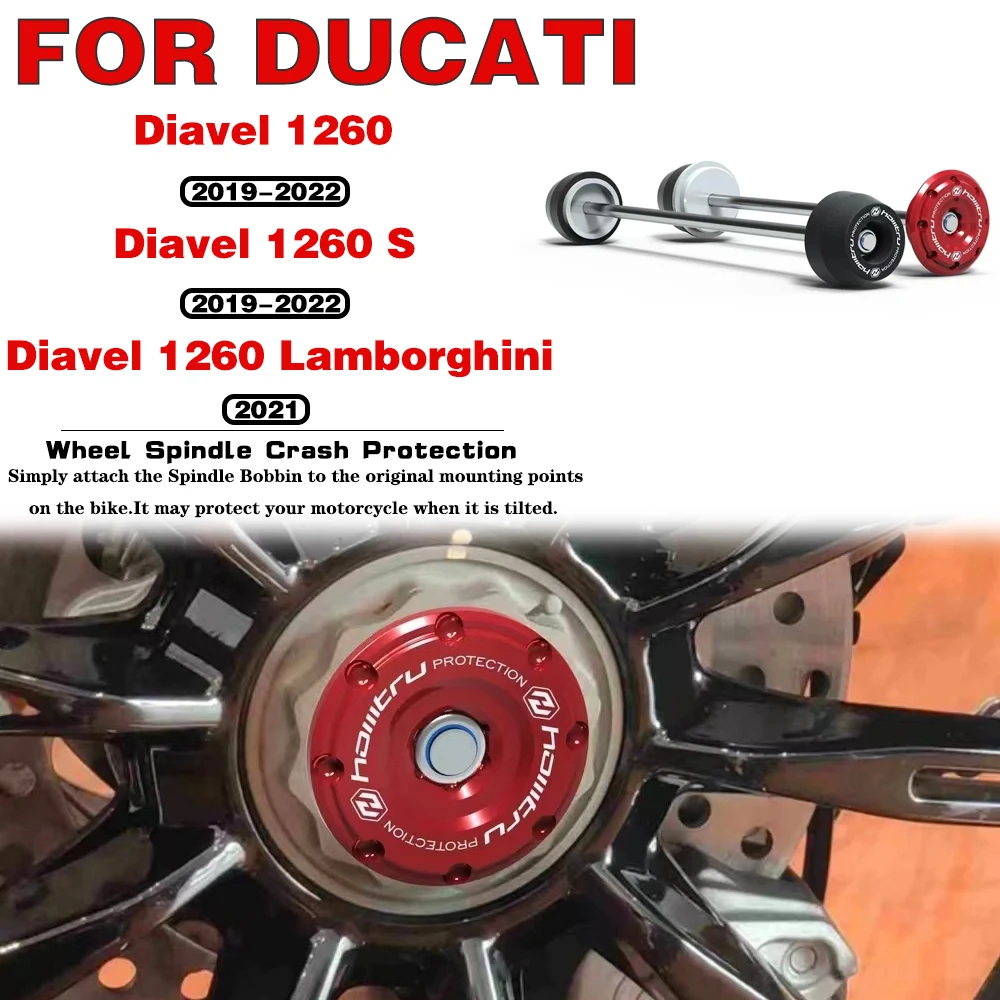 

For DUCATI Diavel 1260 / S 2019-2022 Diavel 1260 Lamborghini 2021 Front Rear Wheel Spindle Crash Protection