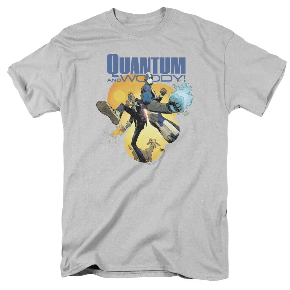 Quantum and Woody Threes A Crowd T Shirt Mens Licensed Valiant Comics Silver